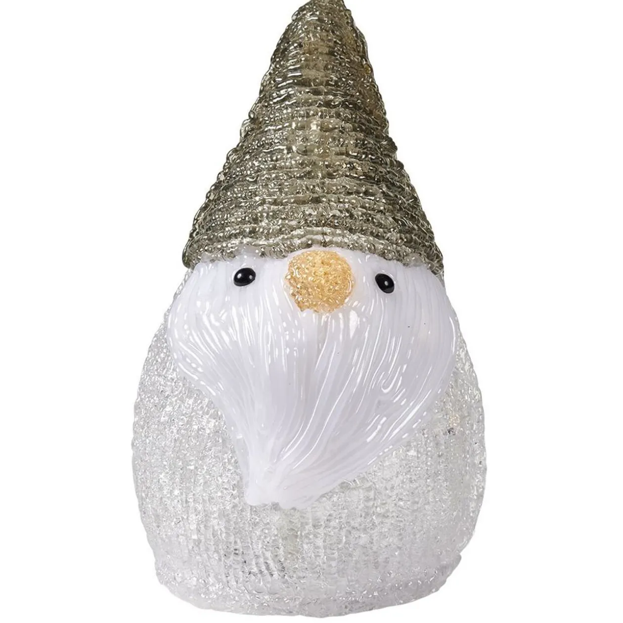 Père-Noël lutin lumineux acrylique H17cm 10 LED blanc chaud