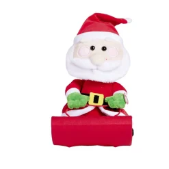 Père-Noël sur luge sonore et animé 15x20xH25cm