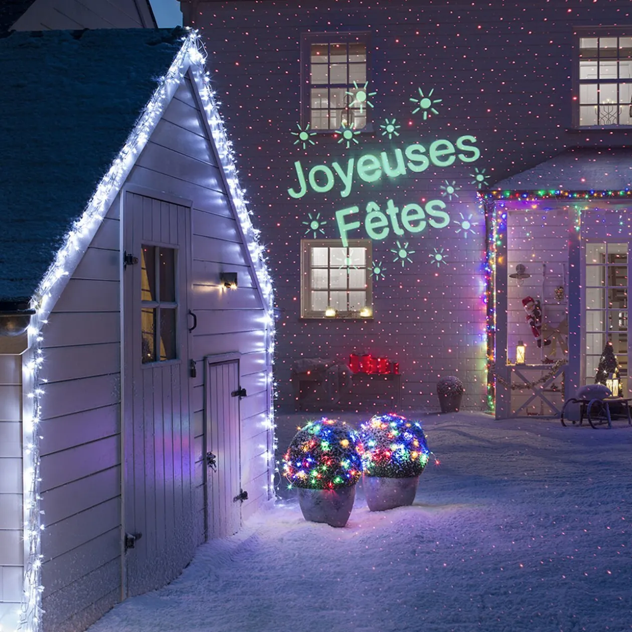 Projecteur de Noël laser design Joyeuses fêtes