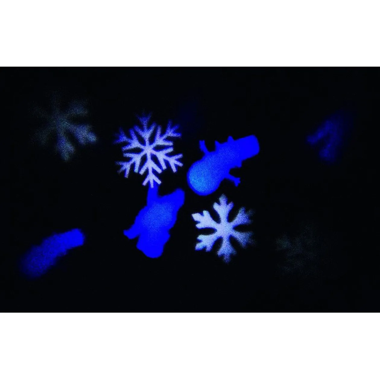 Projecteur de Noël LED animé flocons personnages blanc bleu