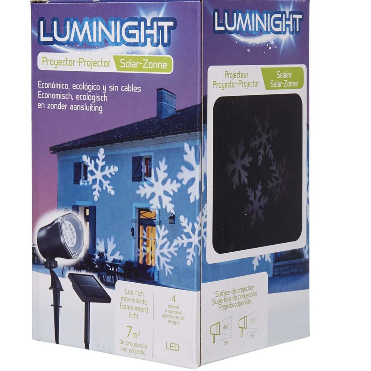 Projecteur extérieur LED solaire Noël flocons animés