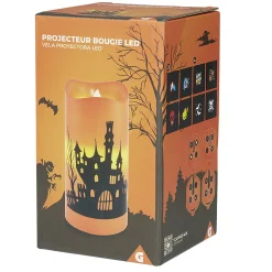 Projecteur Halloween bougie 4 LED pour intérieur