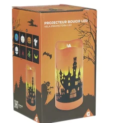 Projecteur Halloween bougie 4 LED pour intérieur