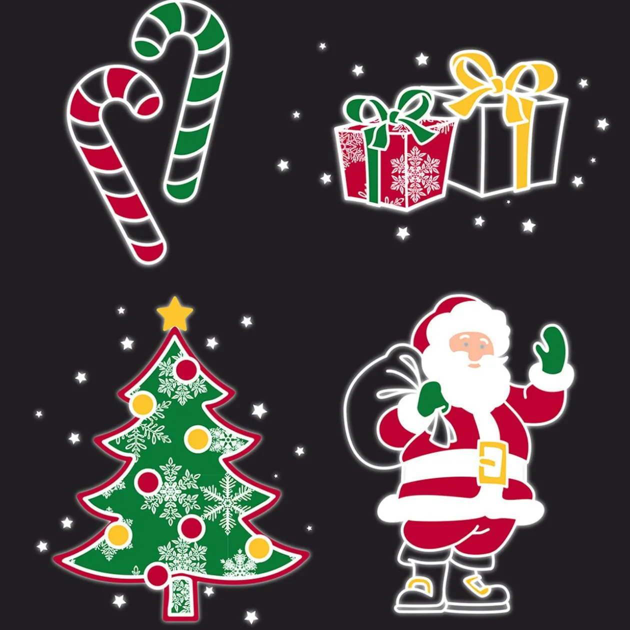 Projecteur intérieur LED Noël 4 motifs animés