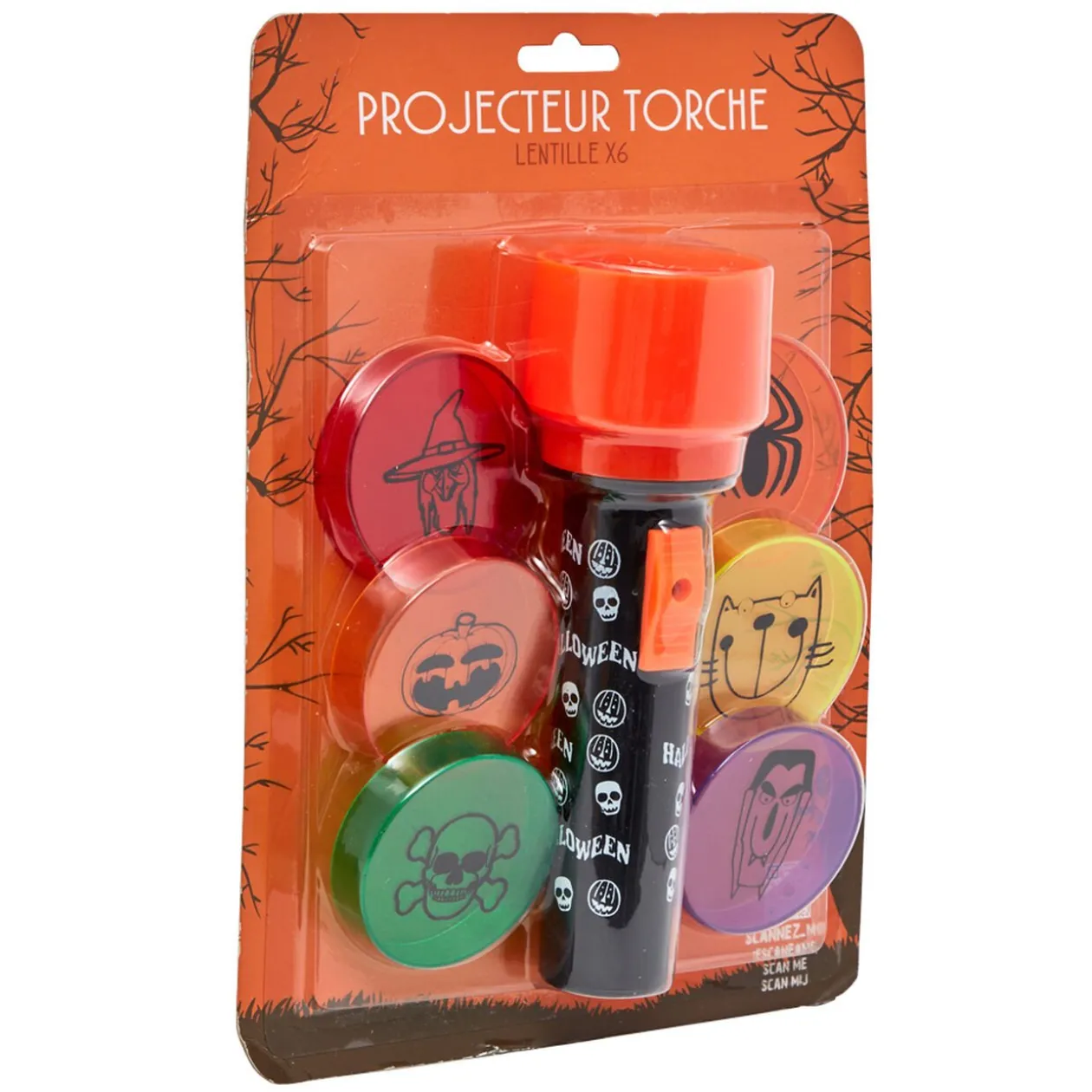 Projecteur lampe torche 6 lentilles Halloween