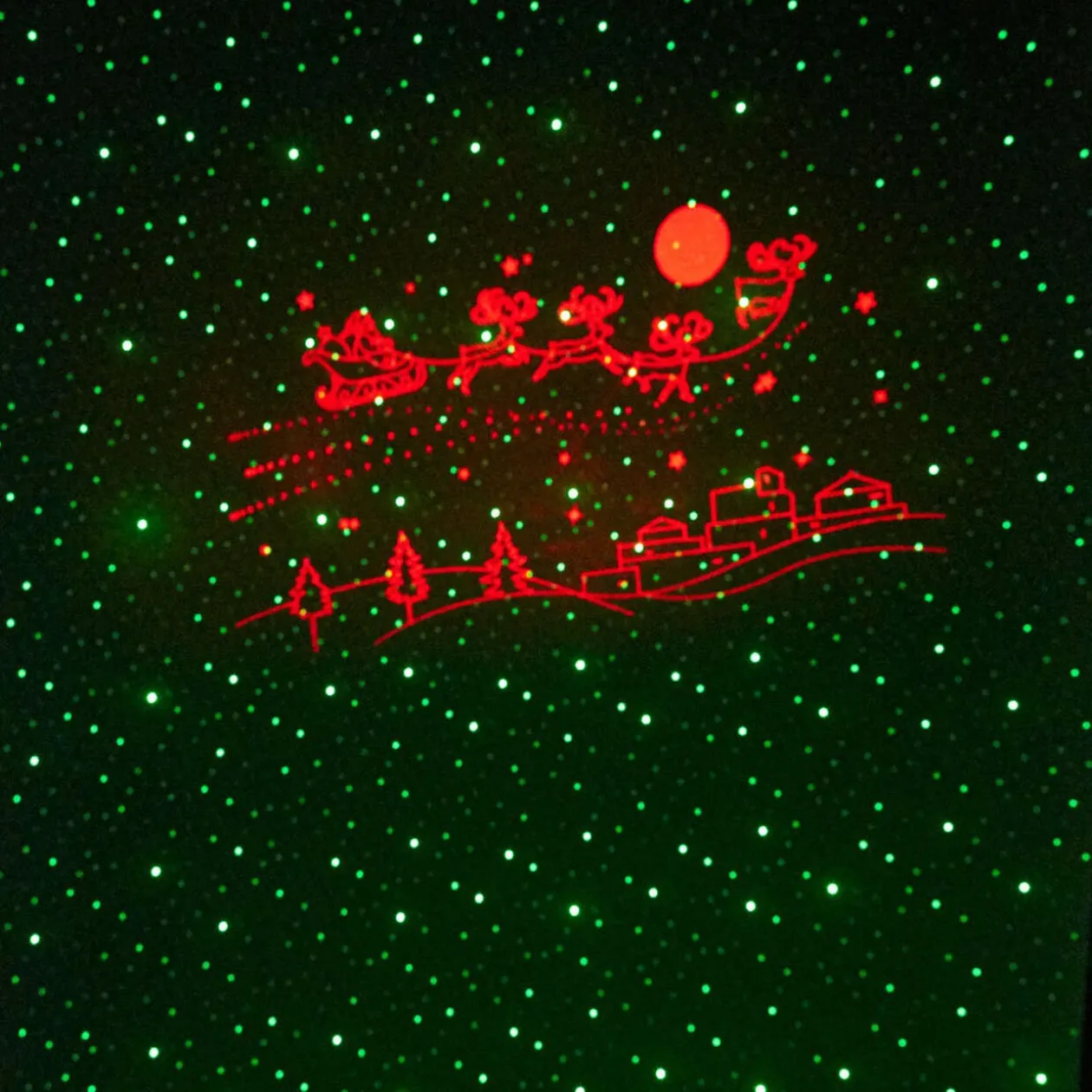 Projecteur laser animé motifs rennes et paysage extérieur