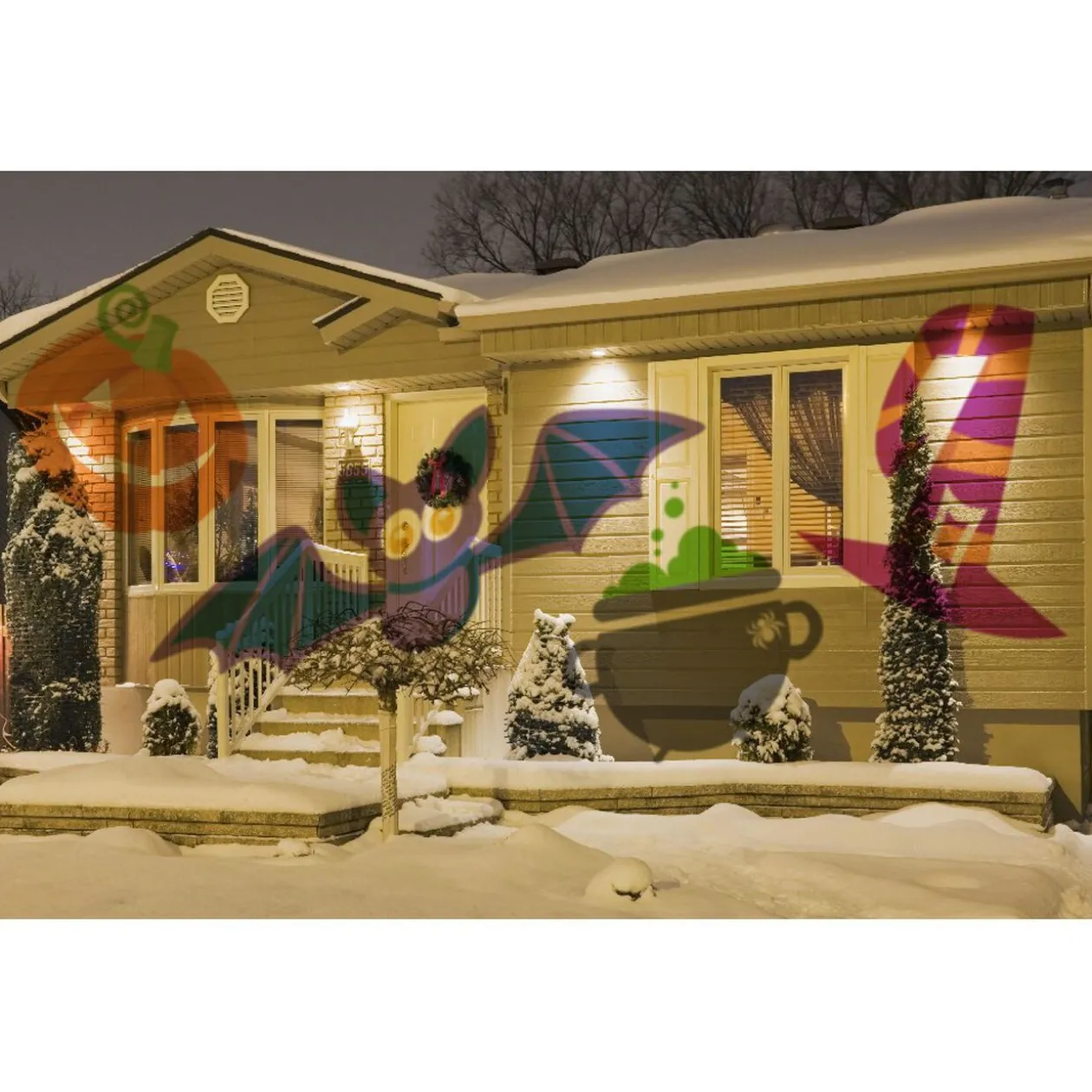 Projecteur LED animé 3 fêtes Halloween Noël et nouvel an