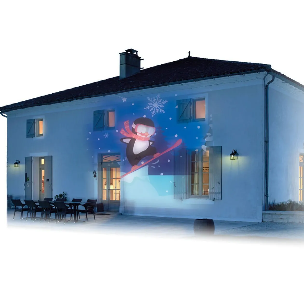 Projecteur LED extérieur animé et musical thème hiver Noël