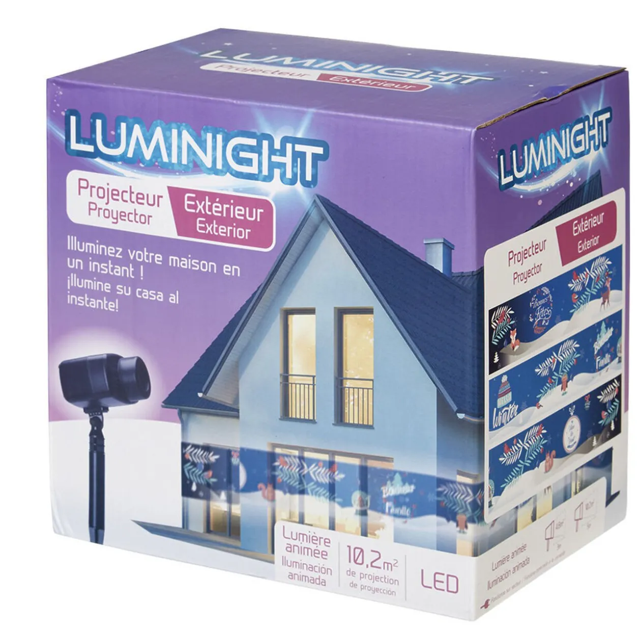 Projecteur LED extérieur animé thème hiver Noël