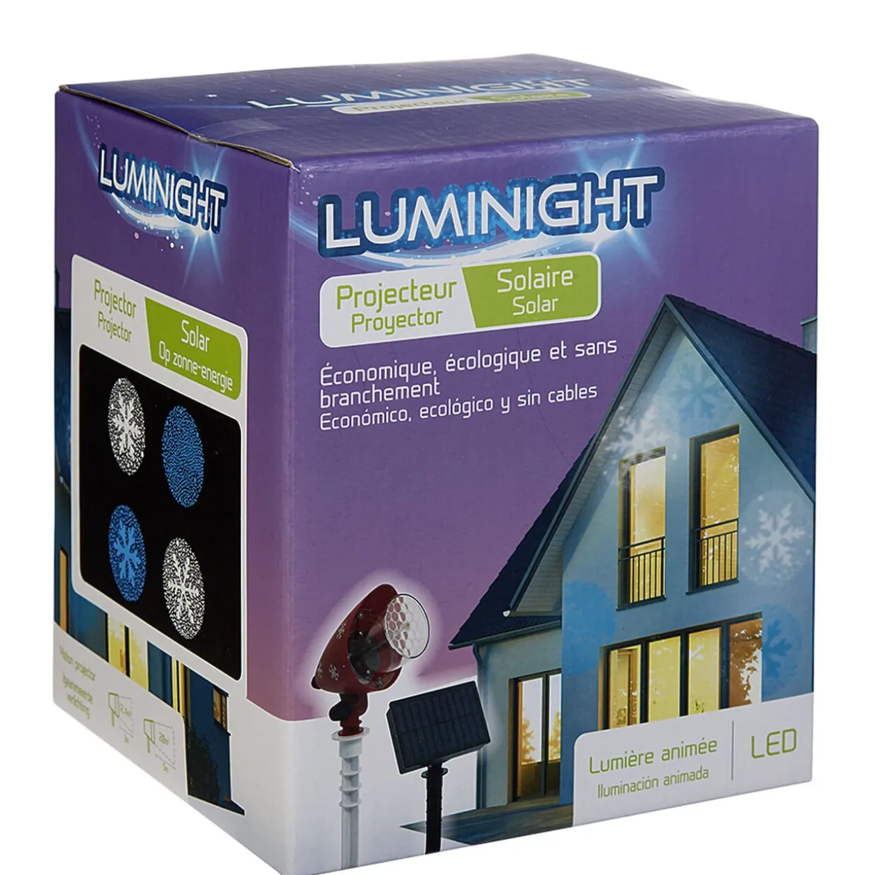 Projecteur Solaire motif flocon de neige LED Animé bleu blanc