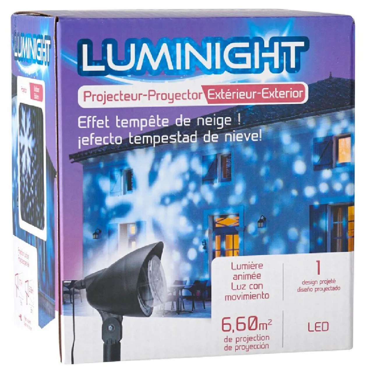 Projecteur tempête de neige extérieur 4 LED