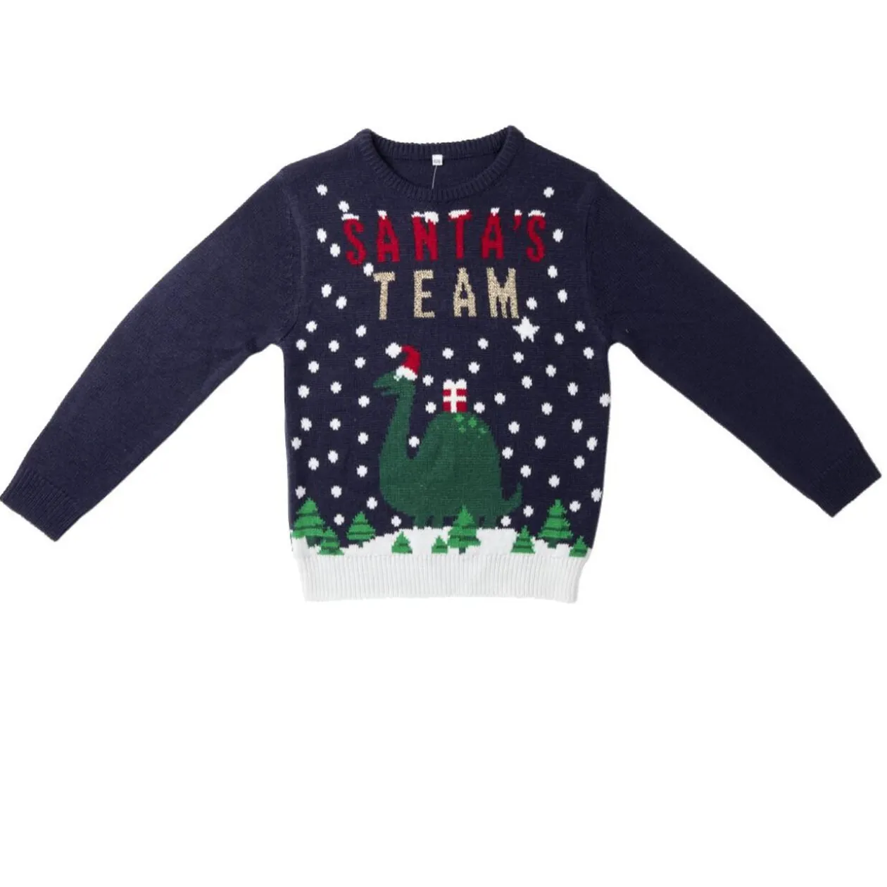 Pull de Noël enfant Santa's Team licorne rose