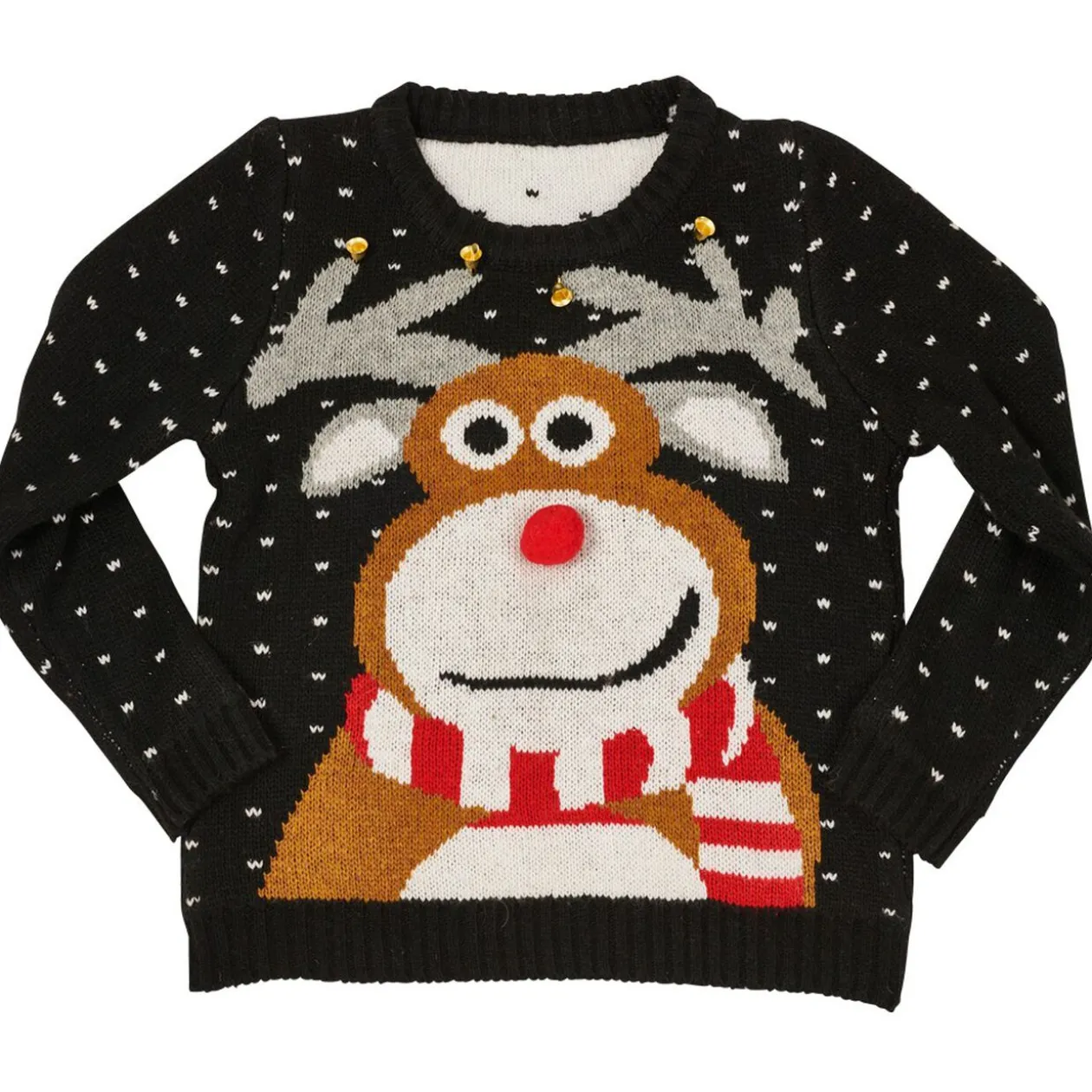 Pull de Noël fantaisie enfant rouge ou noir