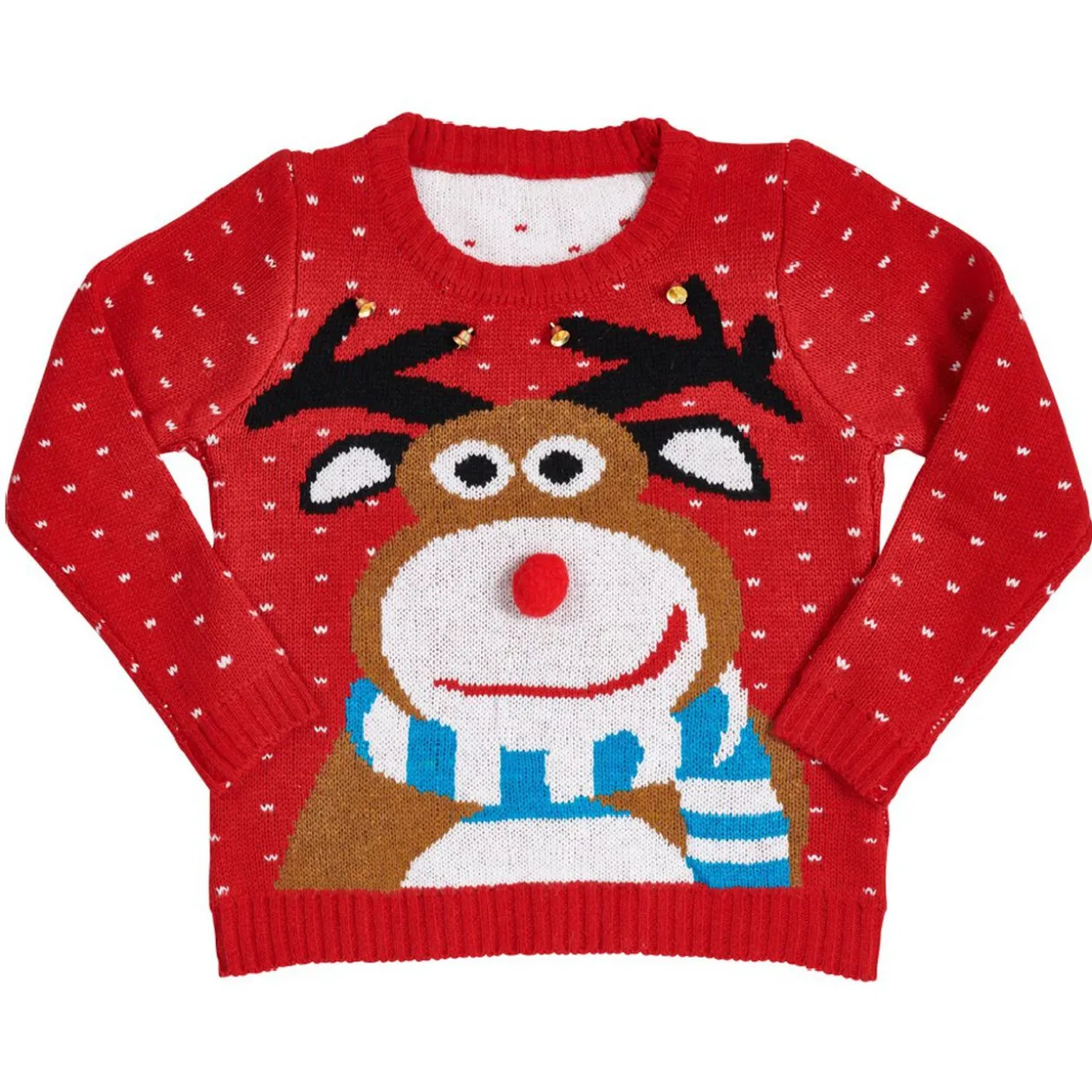 Pull de Noël fantaisie enfant rouge ou noir