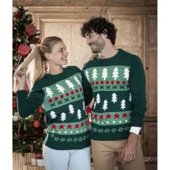 Pull de Noël vert adulte - Taille unique