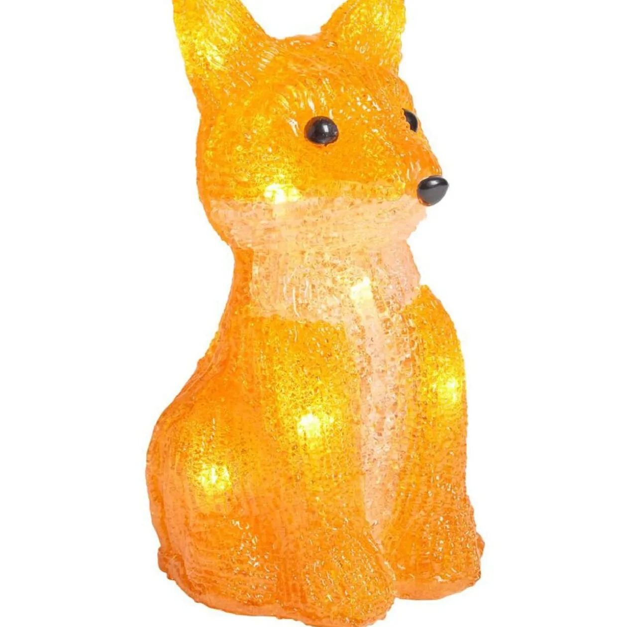 Renard lumineux en acrylique 12LED blanc chaud H18,5cm
