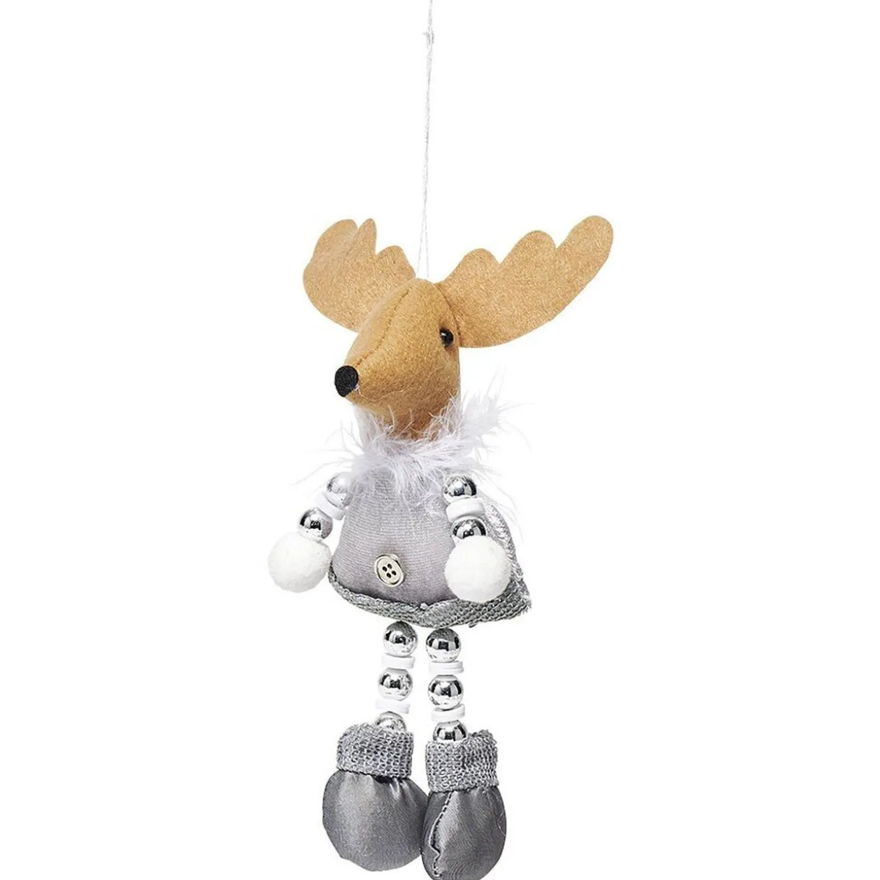 Renne de Noël à suspendre en tissu H16 cm