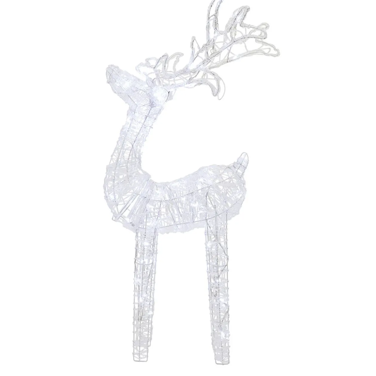 Renne de Noël lumineux 80 LED blanc froid H100cm