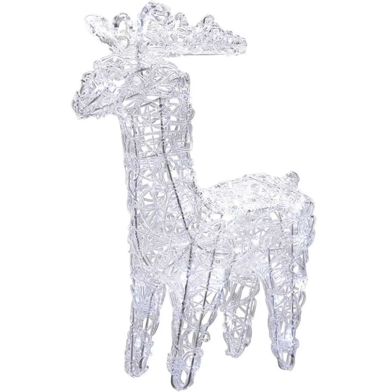 Renne de Noël lumineux 35 LED blanc froid H.42 cm
