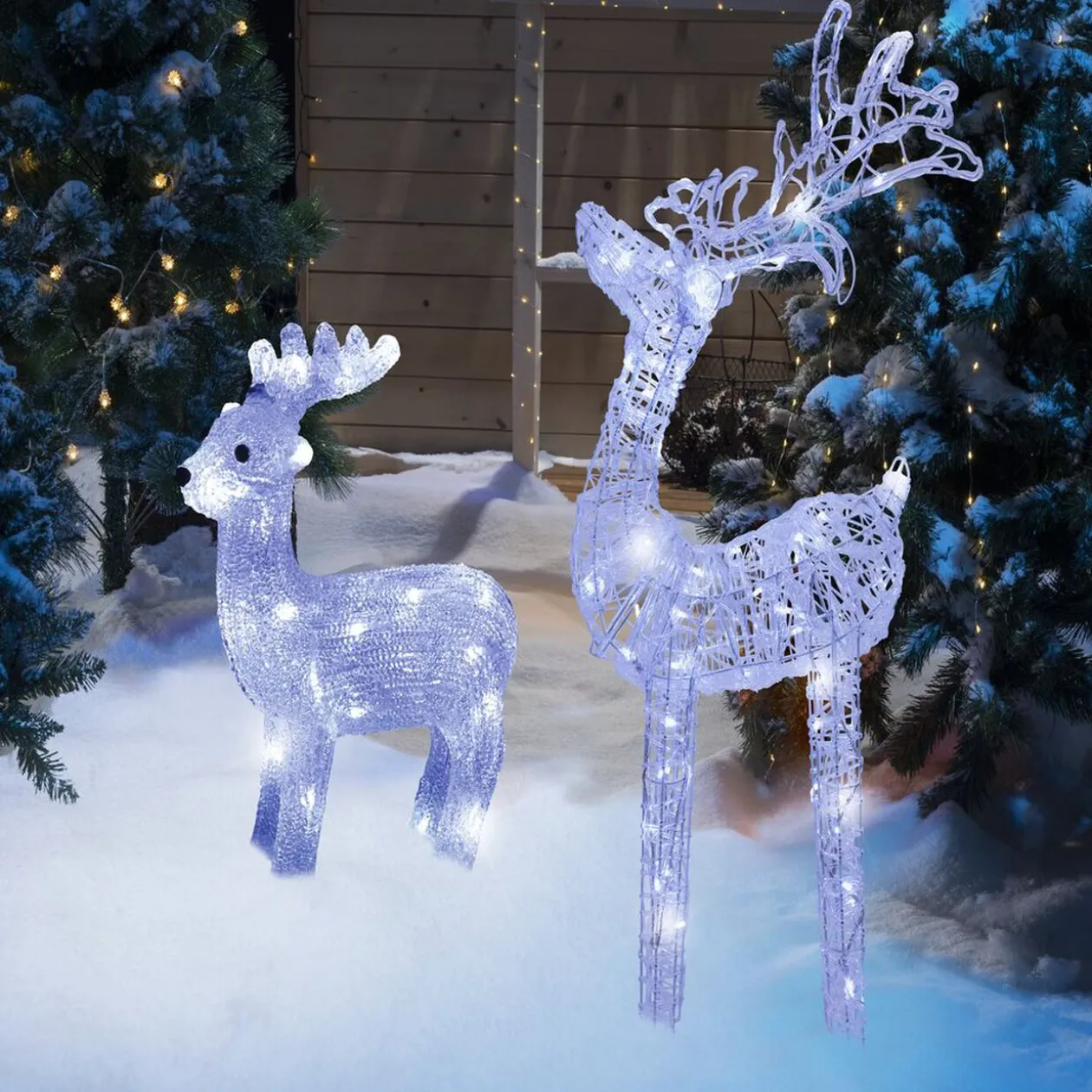 Renne de Noël lumineux blanc froid 30 led