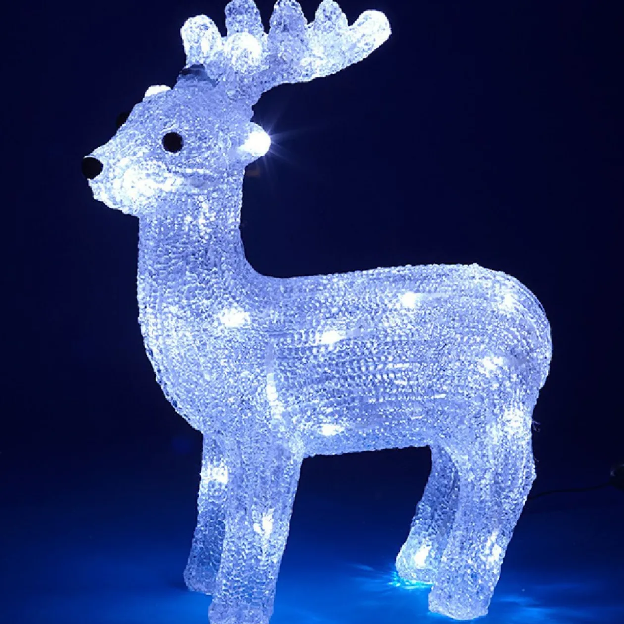 Renne de Noël lumineux blanc froid 30 led