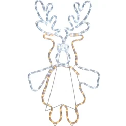 Renne néon lumineux jaune et blanc Noël