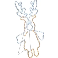 Renne néon lumineux jaune et blanc Noël