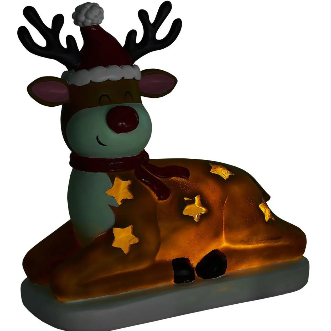 Renne solaire lumineux LED blanc chaud H25cm