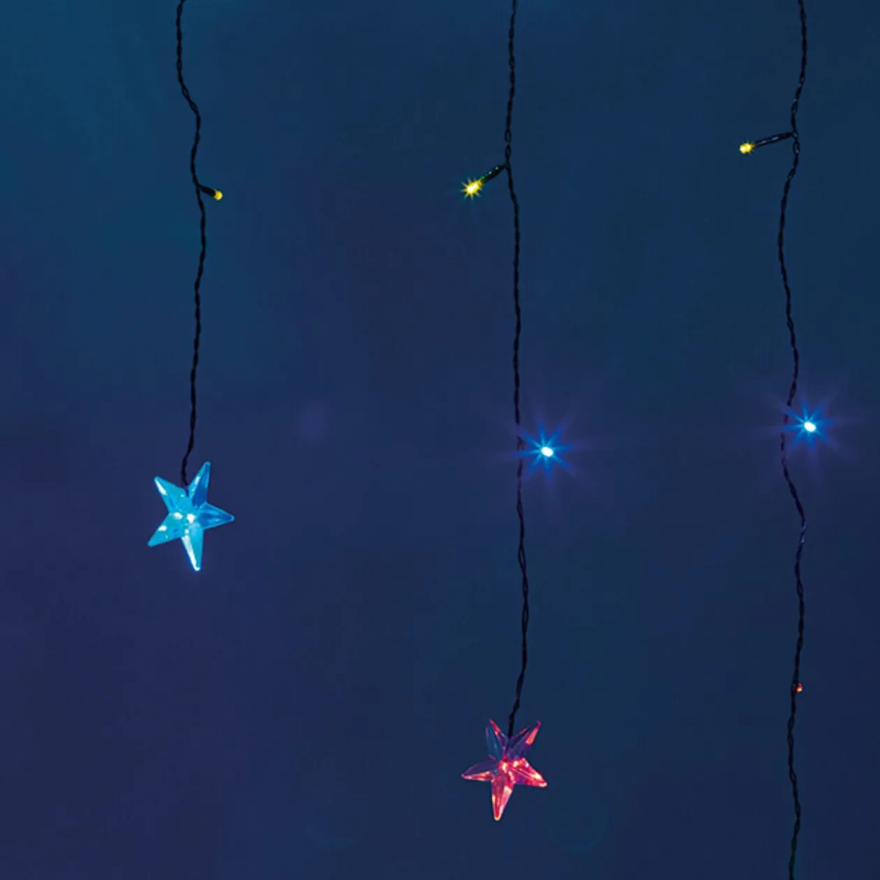 Rideau lumineux solaire multicolore clignotant 2 m