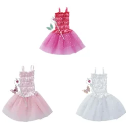 Robe de princesse x3 blanc rose clair et fuchsia