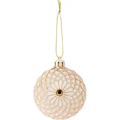 Rosace à suspendre rose clair et doré Ø6cm