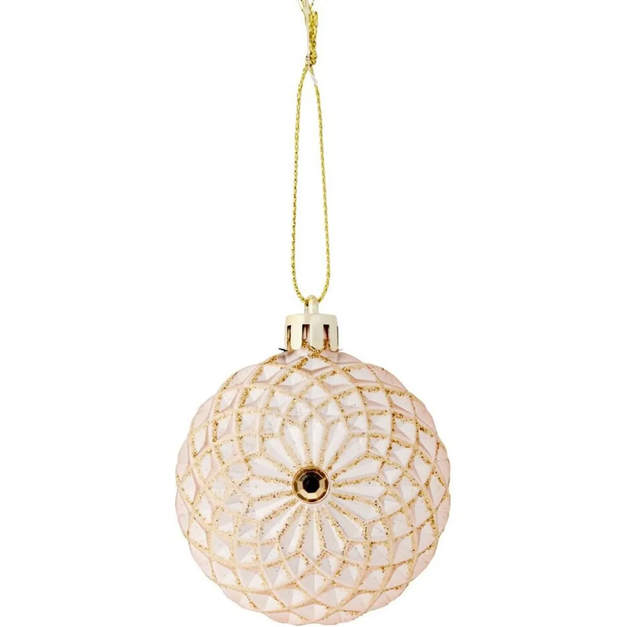 Rosace à suspendre rose clair et doré Ø6cm