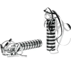 Rouleau de serpentins noir et argenté x 2
