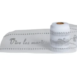 Rouleau de tulle vive les mariés blanc argenté