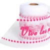 Rouleau de tulle vive les mariés blanc rose fuchsia