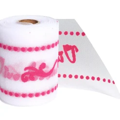 Rouleau de tulle vive les mariés blanc rose fuchsia