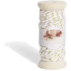 Rouleau fil coton blanc et doré 15m