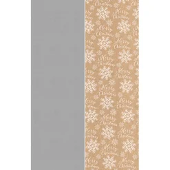 Rouleau papier cadeau kraft 100% recyclé uni argent ou imprimé flocons L200x70cm