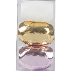 Ruban bolduc doré blanc rose x3