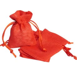 Sac à dragées en jute rouge x6