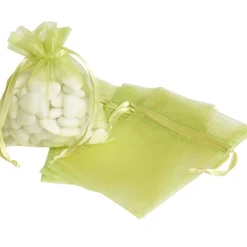 Sac à dragées vert anis x5