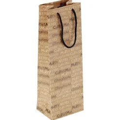 Sac bouteille papier recyclé certifié FSC® marron 12x8,5xH35cm