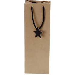 Sac bouteille papier recyclé certifié FSC® marron 12x8,5xH35cm