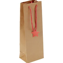 Sac bouteille papier recyclé certifié FSC® marron 12x8,5xH35cm
