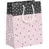 Sac cadeau à pois noirs et roses