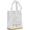 Sac cadeau de Noël blanc et doré petit modèle