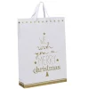 Sac cadeau de Noël blanc et doré grand modèle