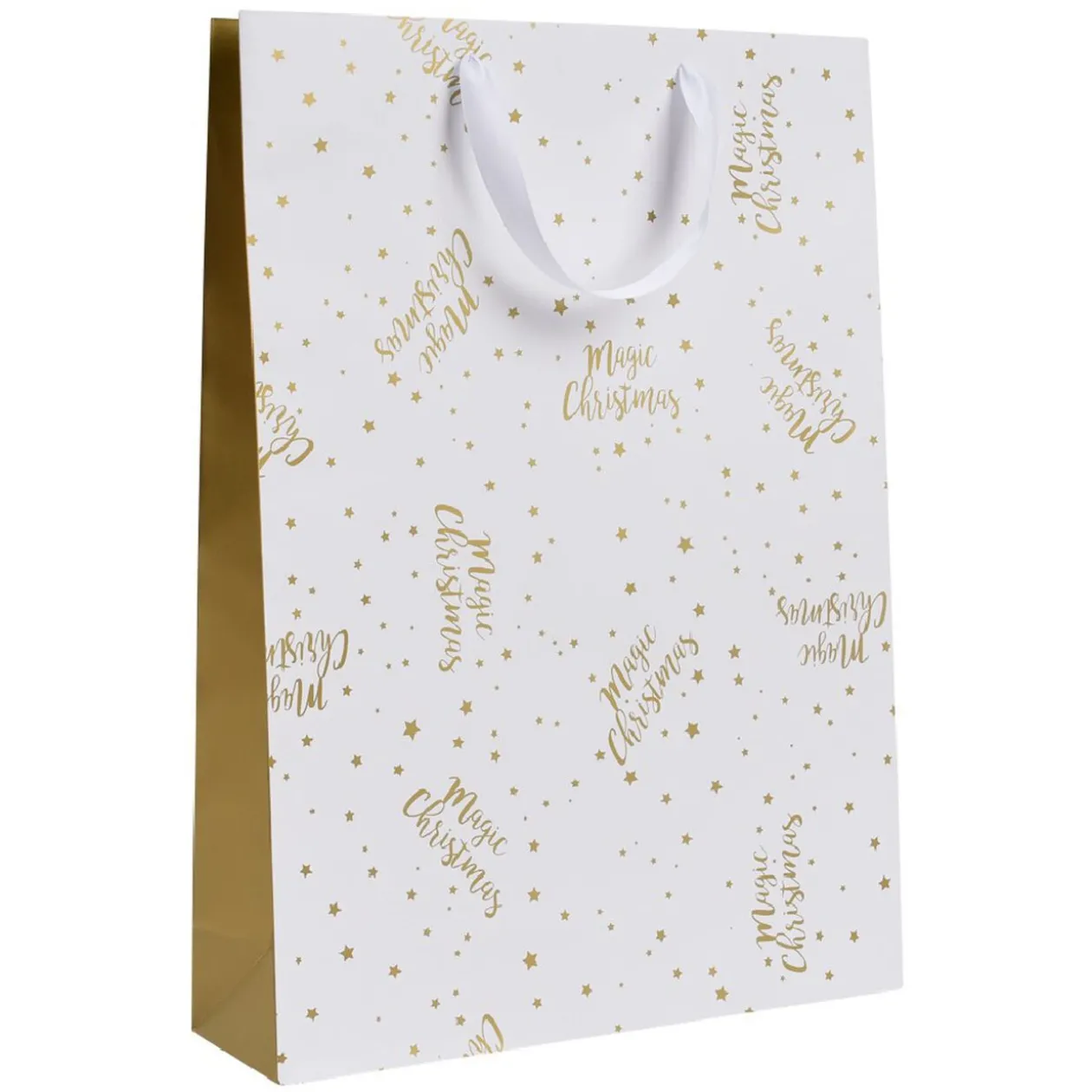 Sac cadeau de Noël doré taille L