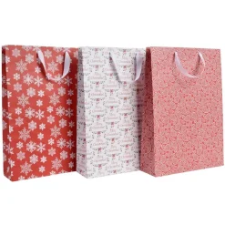 Sac cadeau de Noël motif traditionnel taille L