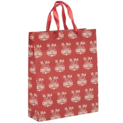 Sac cadeau de Noël rouge et blanc modèle moyen